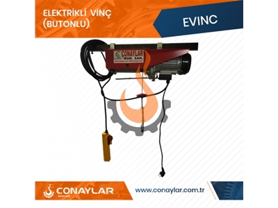Elektrikli Butonlu Mini Vinç 350 - 400 Kg Kapasiteli