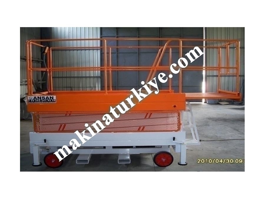 Makaslı Personel Platformu 8 metre Çekilebilir 350 kg Sepet Kapasiteli - Ansan ÇP8