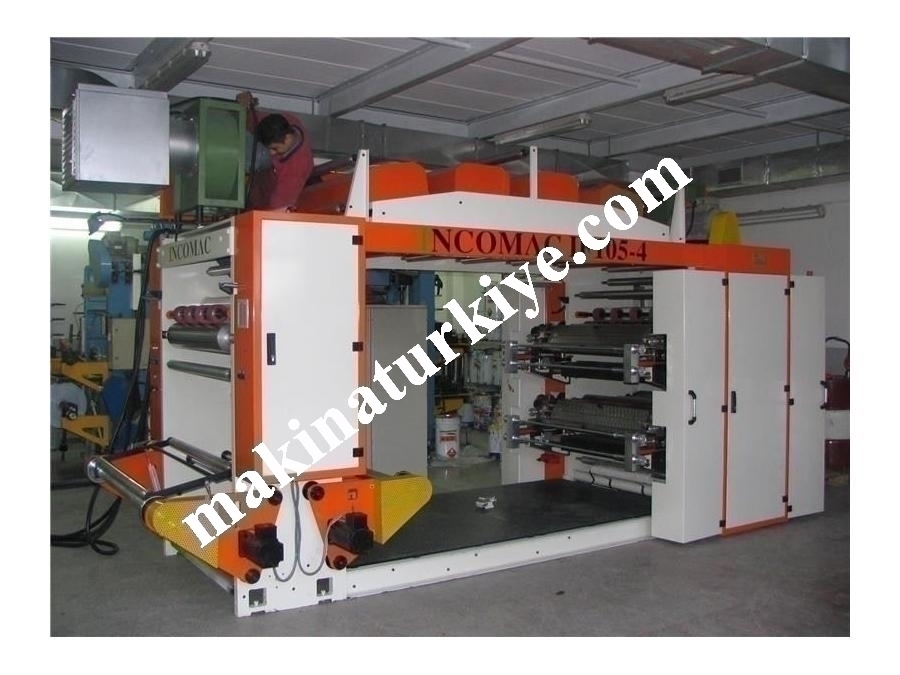 4 Renk Stack Sistem Flexo Baskı Makinası AC 4110