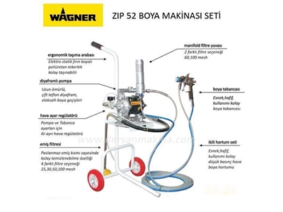 Diyaframlı Boya Makinesi Seti / Wagner Zıp 52 - 0