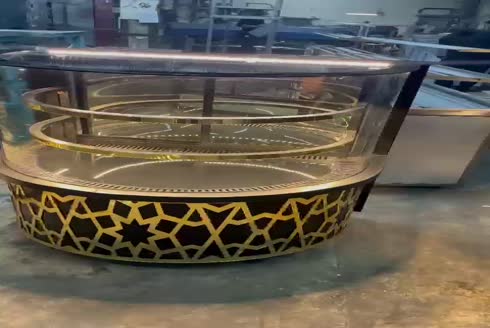 Gold Desenli Pasta Teşhir Dolabı