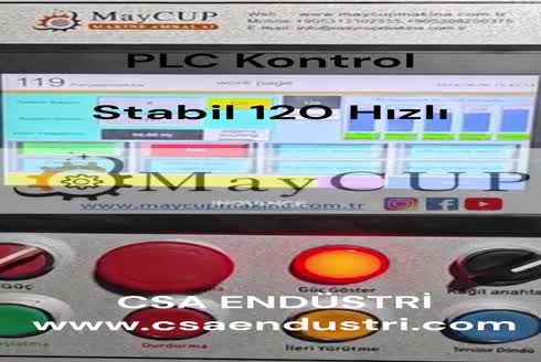 MYC120UF PLC Kontrollü Tam Otomatik Karton Bardak Makinası