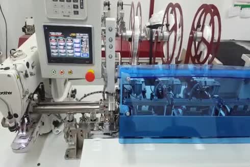 Tam Otomatik Üç Etiket Katlamalı Dikiş Ve Etiketleme Makinası