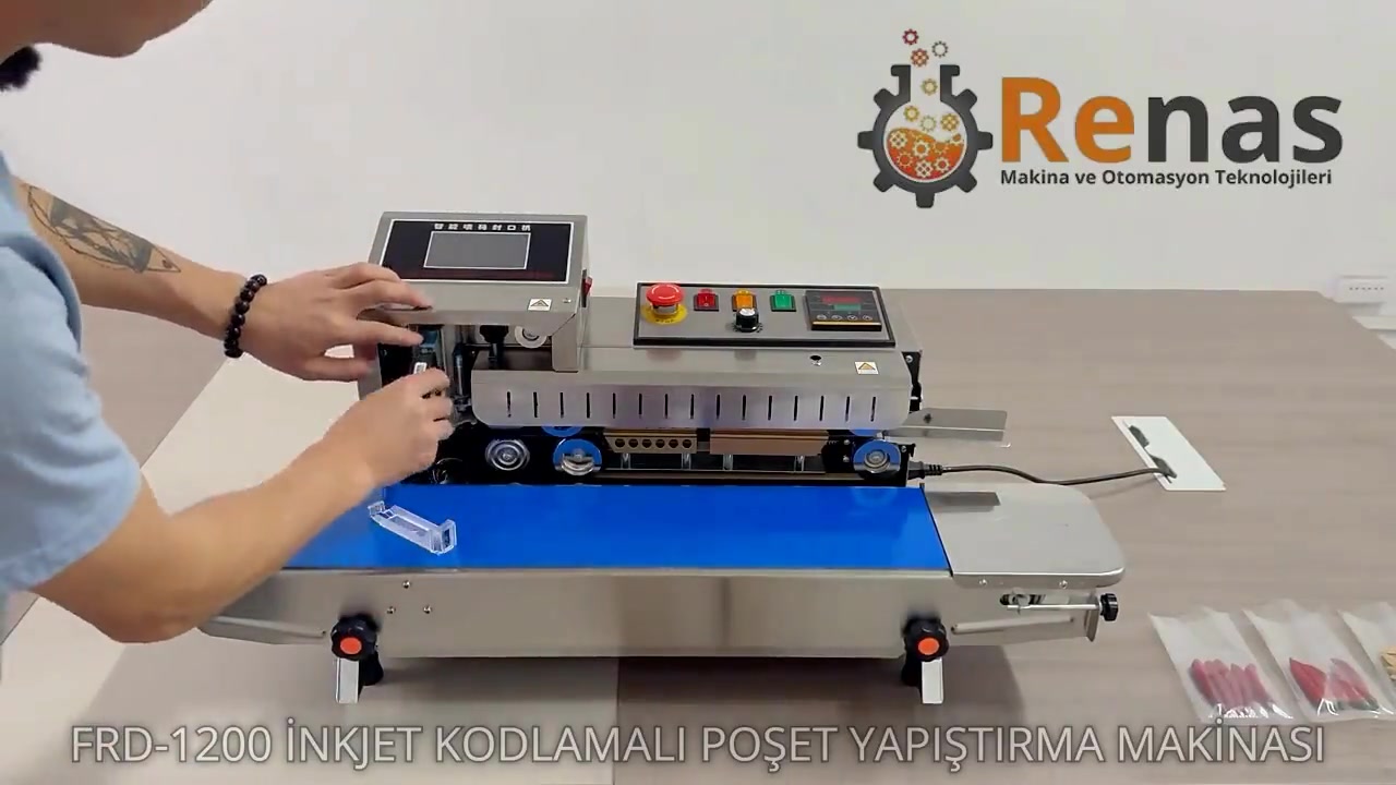 İnkjet Tarih Kodlamalı Otomatik Poşet Yapıştırma Makinası