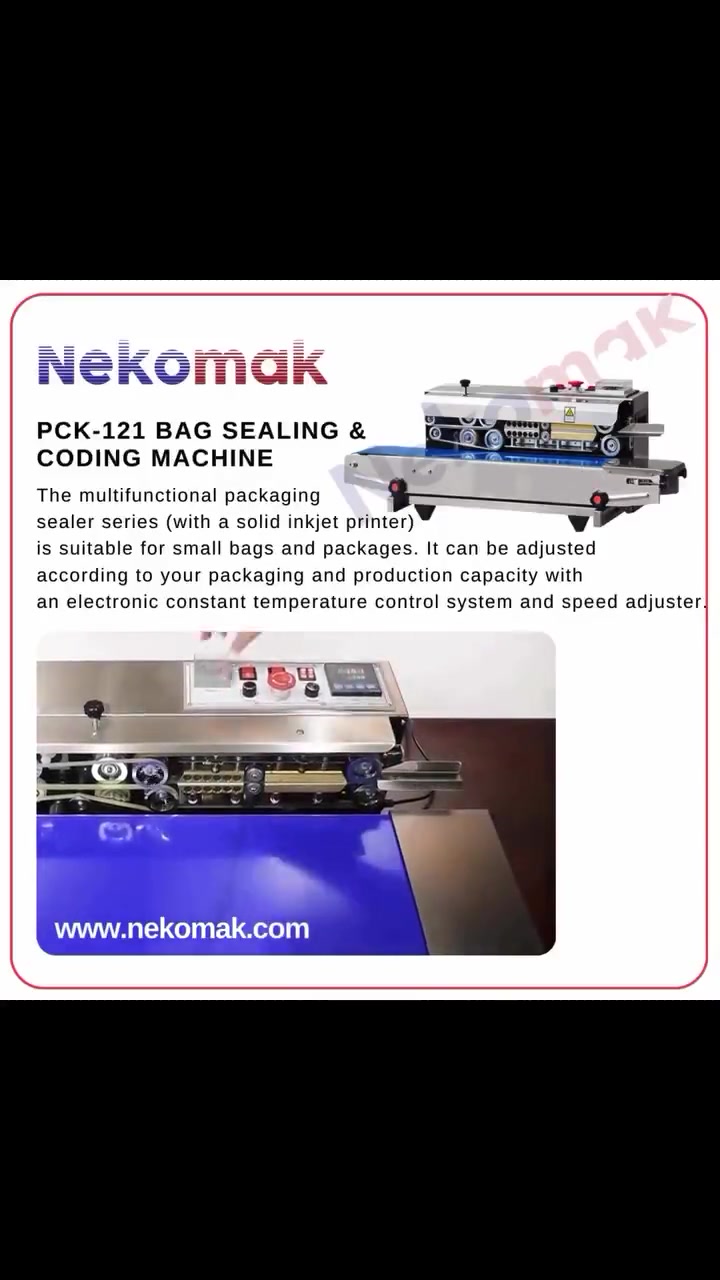 Geniş Konveyör Poşet Ağzı Yapıştırma Mühürleme Makinası