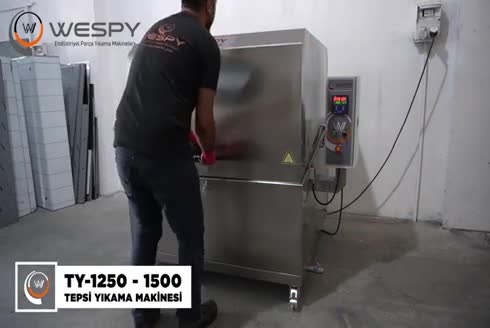 Pnömatik Önden Kapaklı Döner Sepetli Parça Yıkama Makinası