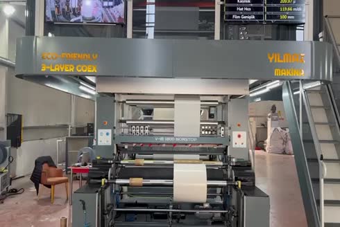 1800 mm Yatay Döner Kule A-B-C Poşet Filmi Üretim Makinası
