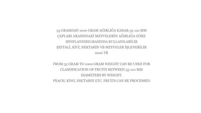 Kayısı Şeftali Nektarin Boylama Makinası