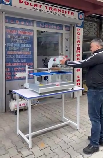 50 x 60 Buharlı Gezer Kafa Transfer Baskı Presi