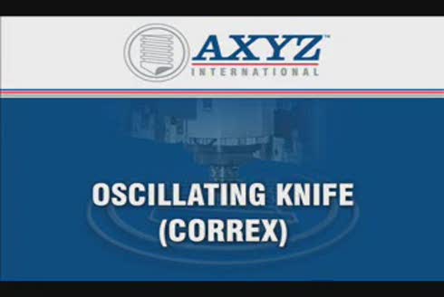  AXYZ CNC Router with Oscillating Knife cutting Correx