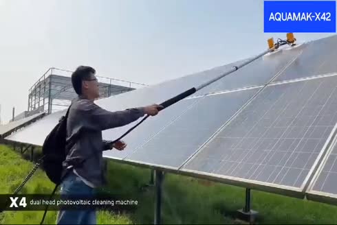 Çift Başlı Motorlu Fırçalı Güneş Paneli Temizleme Ekipmanı